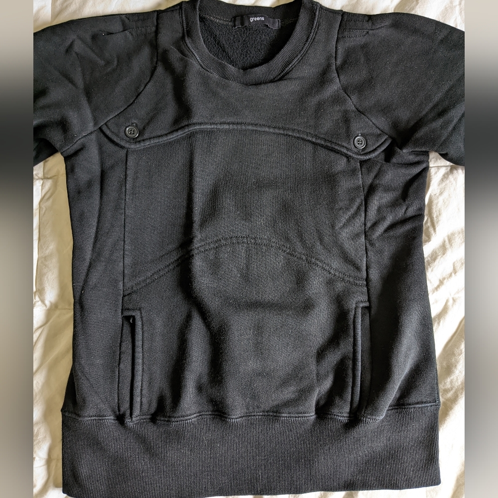 Black button yoke sweatshirt - Picture 2 of 2